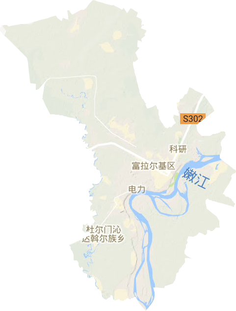 富拉爾基區(qū)地形圖
