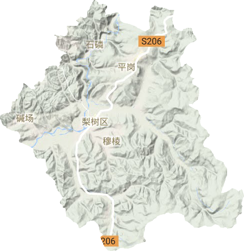 梨樹區地形圖