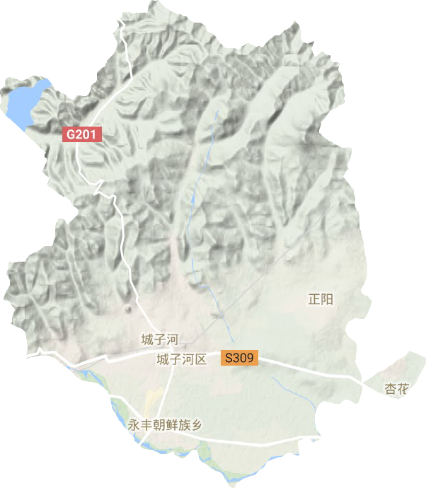 城子河區(qū)地形圖