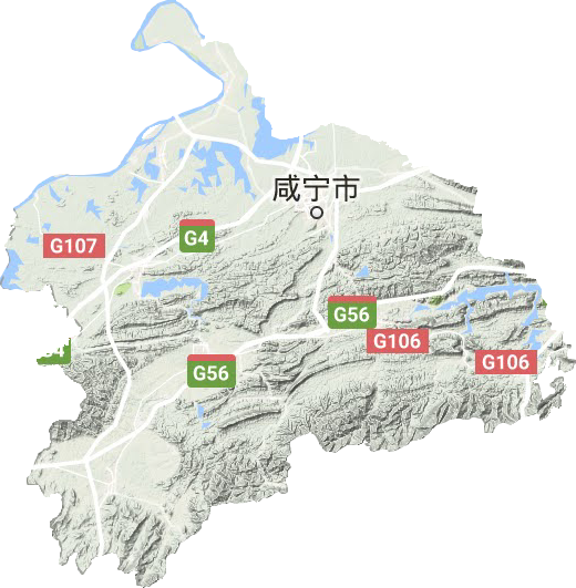 咸寧市地形圖