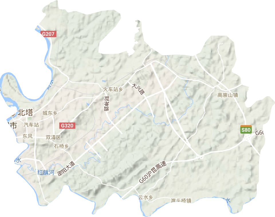雙清區(qū)地形圖