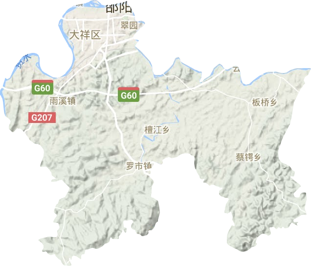 大祥區(qū)地形圖