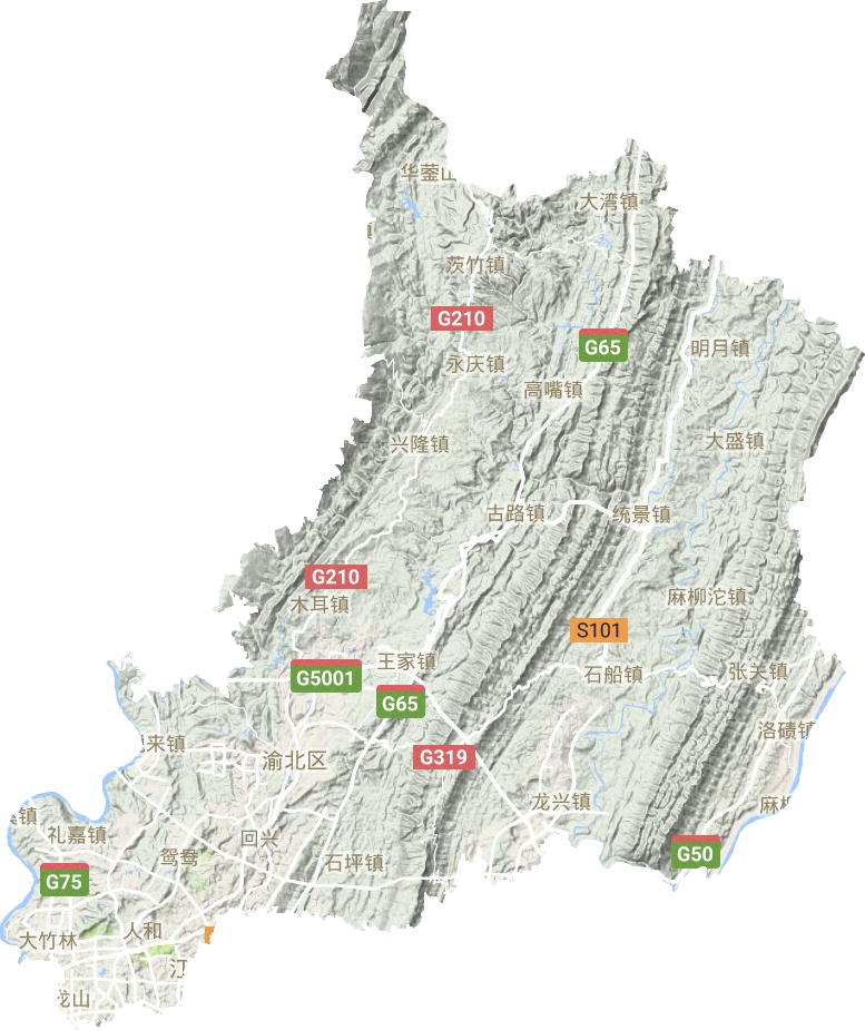 渝北區(qū)地形圖