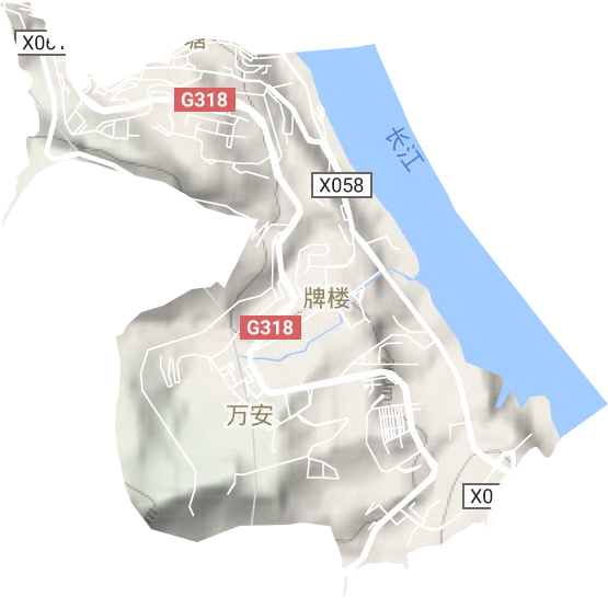 牌樓街道地形圖