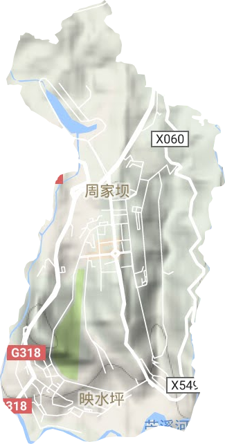周家壩街道地形圖