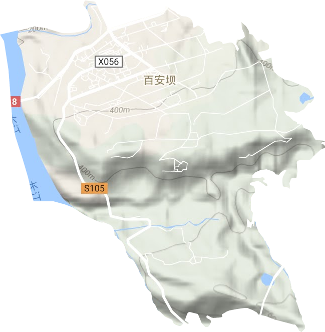 百安壩街道地形圖