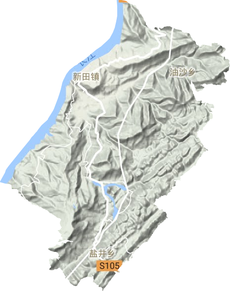 新田鎮地形圖