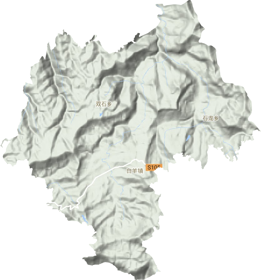 白羊鎮(zhèn)地形圖