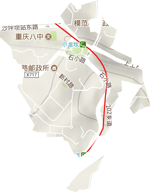 小龍坎街道地形圖