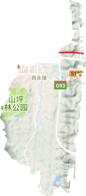 西永街道地形圖