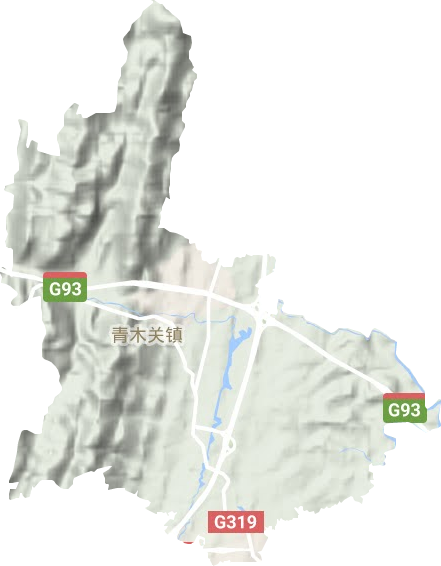 青木關(guān)鎮(zhèn)地形圖