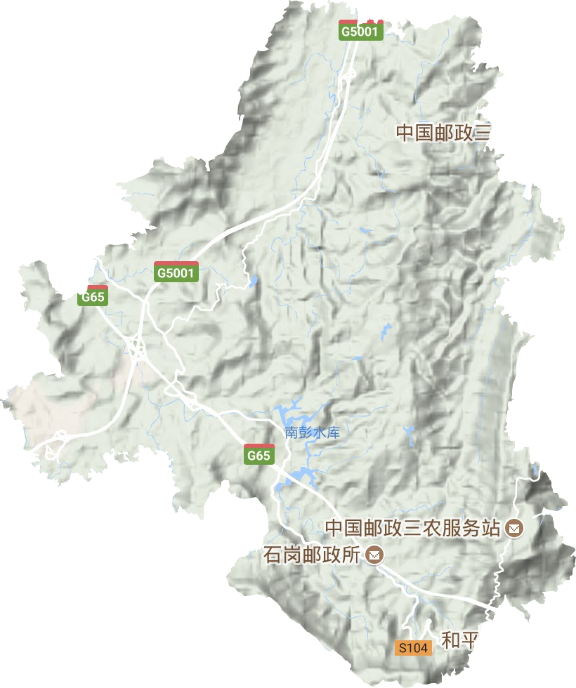 南彭街道地形圖