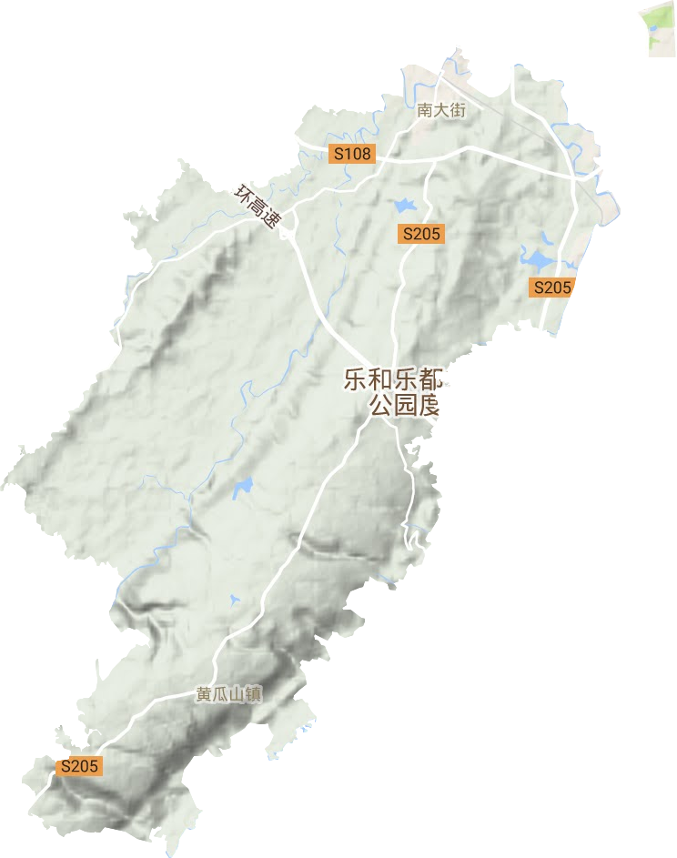 南大街街道地形圖