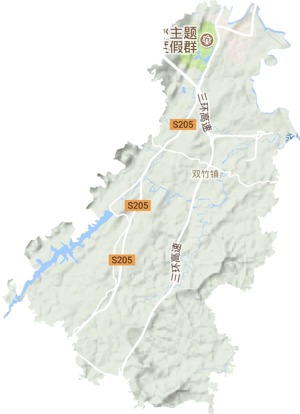 衛星湖街道地形圖