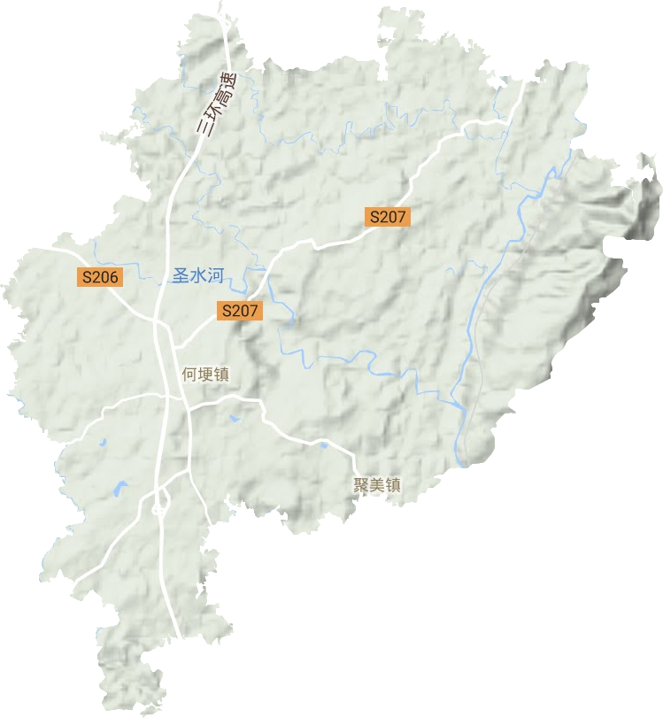 何埂鎮地形圖