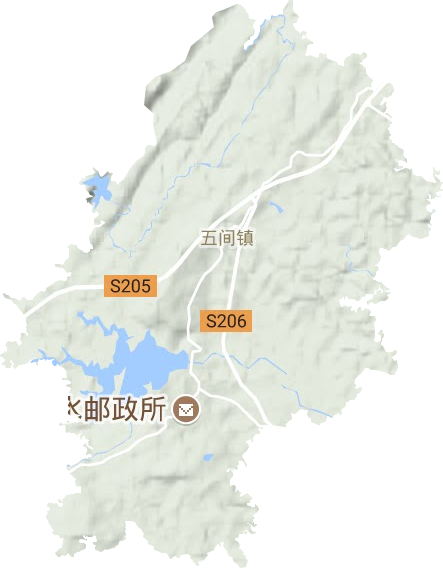 五間鎮(zhèn)地形圖