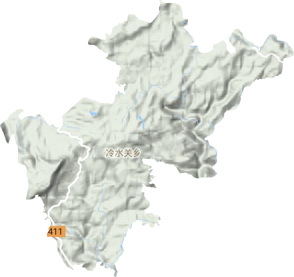 冷水關鄉地形圖