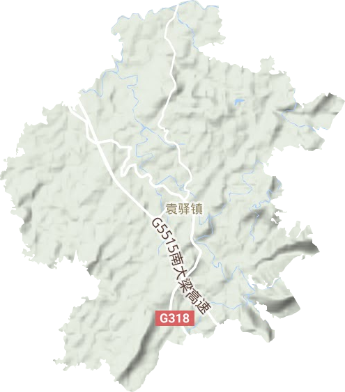 袁驛鎮地形圖