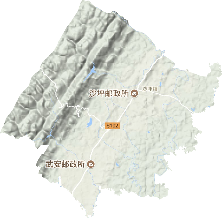 沙坪鎮地形圖