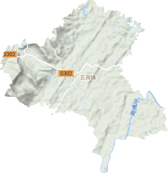 五洞鎮(zhèn)地形圖