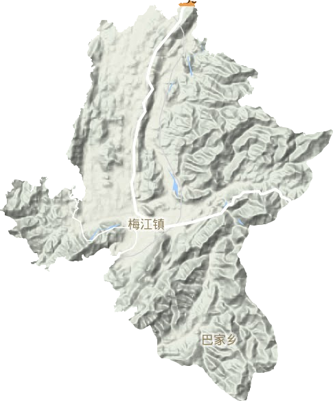 梅江鎮地形圖