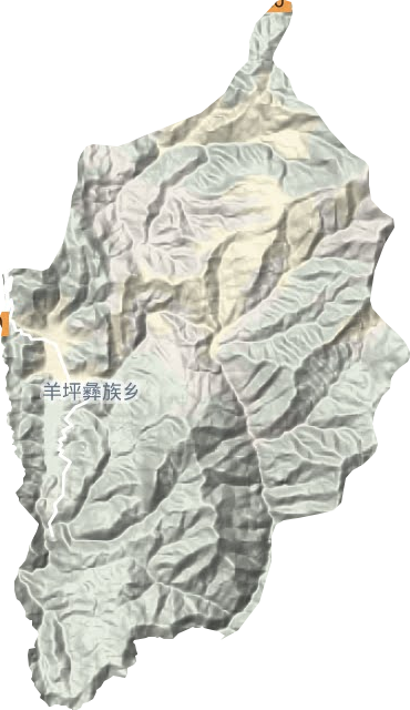 羊坪彝族鄉地形圖