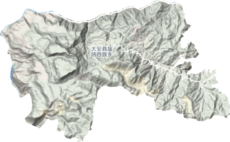 大安彝族納西族鄉地形圖