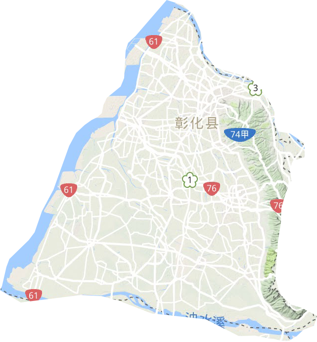 彰化縣地形圖