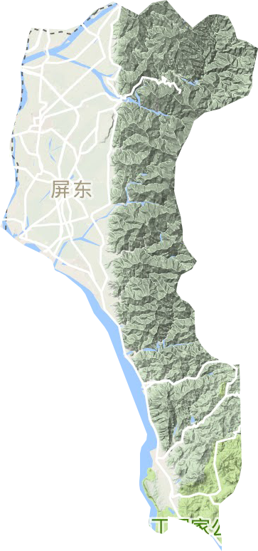 屏東縣地形圖