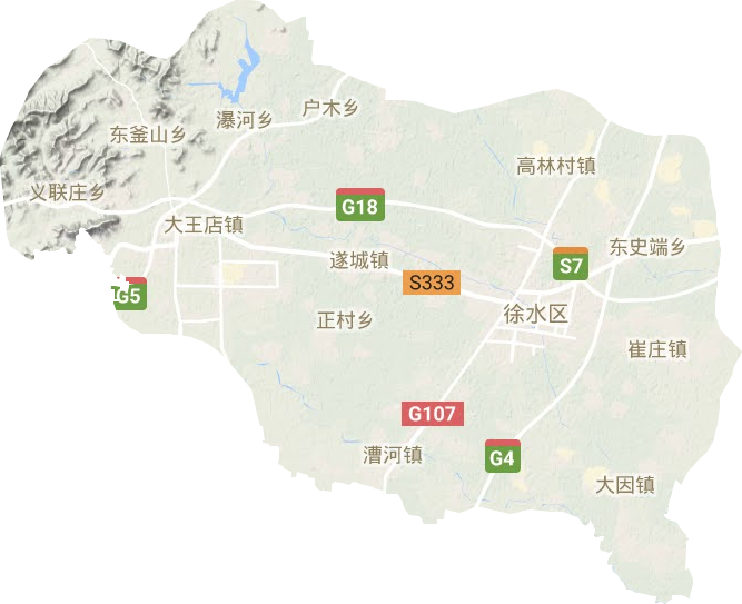 徐水區(qū)地形圖